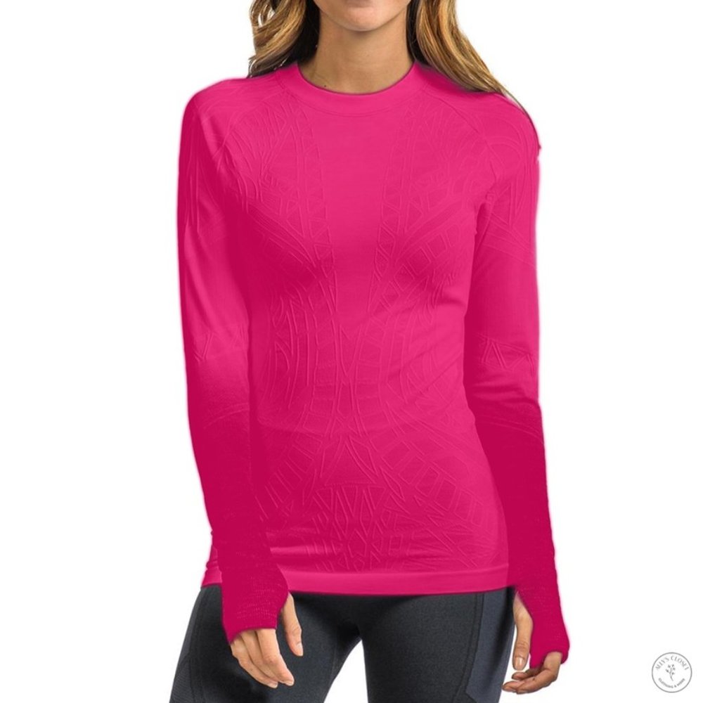 MPG Hot Pink Fitted Long Sleeve Workout Top